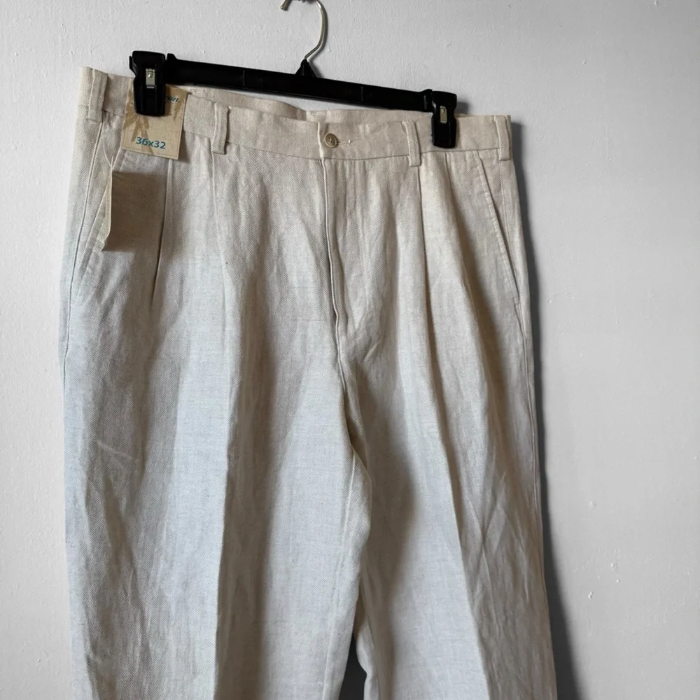Caribbean Linen Blend Men's Casual Pants NWT SZ 36x32